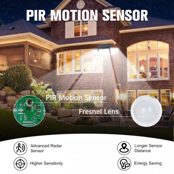 Daphino solar lights outdoor （4Head-2pack-remote）