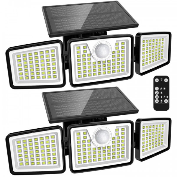 Daphino solar lights outdoor （2pcs-remote）